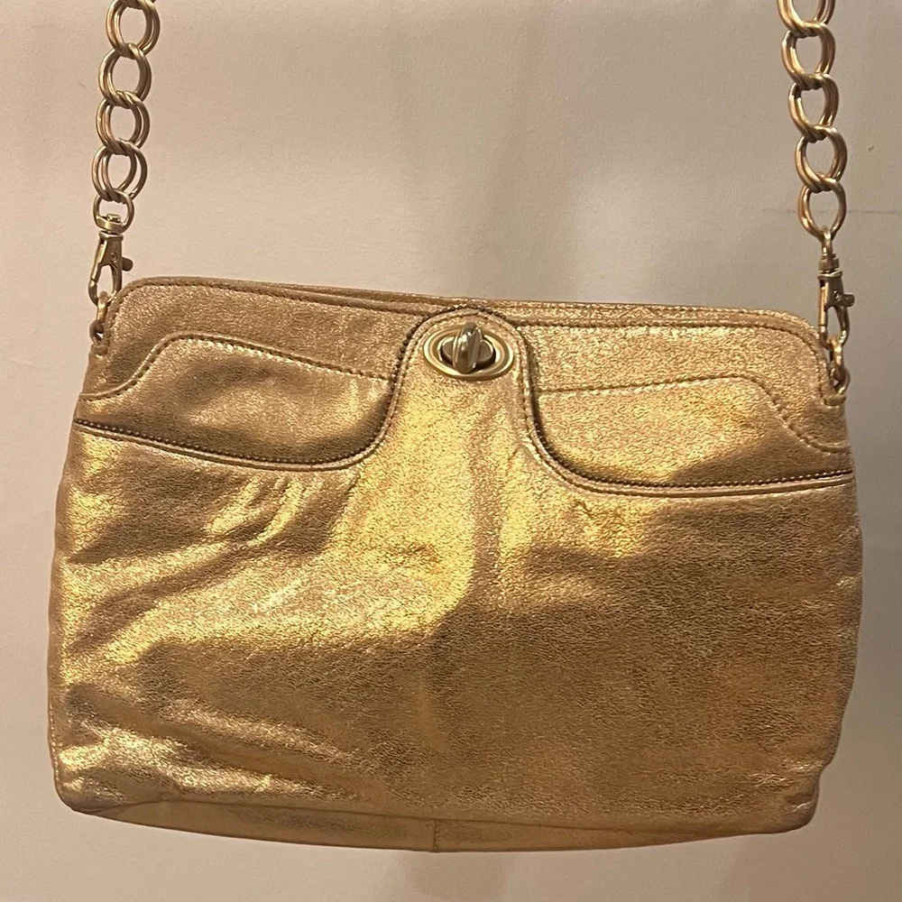 HOBO Gold Metallic Crossbody Bag - Picture 2 of 6